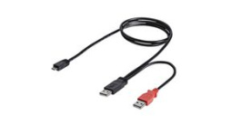 USB2HAUBY3, USB Y Cable USB-A Plug - USB Micro-B Plug 900mm USB 2.0 Black, StarTech.com