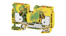 2490440000, Terminal Block, Push-In, 2 Poles, 10mm2, Green / Yellow, Weidmuller