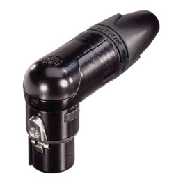 NC5FRX-B, XLR cable socket 90° 5 XX/RX Soldering Connection Black, Neutrik