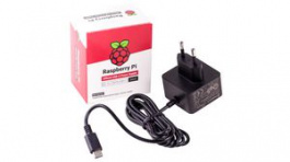 KSA-15E-051300-HX, EU, BLACK, Raspberry Pi - Charger, 5V, 3A, USB Type-C, EU Plug, Black, Raspberry