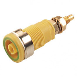 SEB 2600 G M4 YELLOW/GREEN, Safety socket diam. 4 mm Yellow / Green CAT III, SKS Kontakttechnik