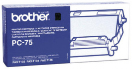 PC-75, Print cartridge with film roll PC-75 черный, Brother