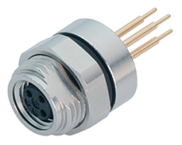 09 3390 80 04, Panel-mount socket, 4-pole M8, Binder