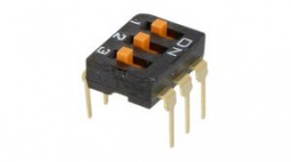 A6T-3104, Переключатель: DIP-SWITCH; Кол-во секций:3; ON-OFF; 0,025A/24ВDC, Omron