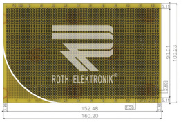 RE100-LF, Лабораторная карта FR4 Эпоксид горячего лужения, Roth Elektronik
