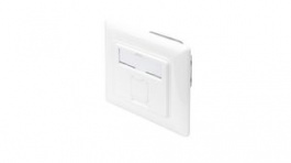 DN-9010-1, Cat6a Network Wall Outlet 1x RJ45 Flush Mount White, DIGITUS