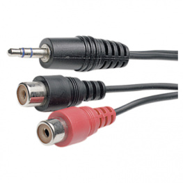 AC82-0,5M/BK-R, Audio cable stereo jack - cinch 0.5 m Black, ELFA производитель