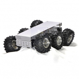 DAGU WILD THUMPER 6WD SILVER 75:1, Колесное шасси; 75:1; серебристый; 420x300x130мм; 2?7,2ВDC, POLOLU
