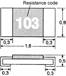 RK73H1JTTD1R10F, Resistor SMD 1.1 Ohm +- 1 %, KOA