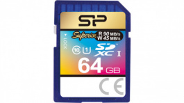 SP064GBSDXCU1V10, SD card superior UHS-1 64 GB, 90 MB/s, 45 MB/s, Silicon Power