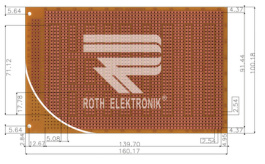 RE315-HP, Лабораторная карта Феноловая плотная бумага FR2, Roth Elektronik