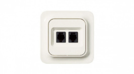 5102005, Telephone socket, Flush mounted, 2 x RJ12, white, SCHNEIDER ELECTRIC