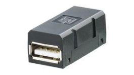 1019570000, Straight USB Adapter, USB-A Socket - USB A Socket, Black, Weidmuller