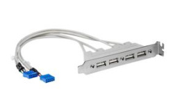 USBPLATE4, 4-Port USB-A Plate Adapter 286 mm Grey, StarTech