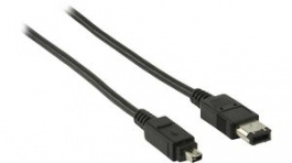 CCGP62100BK20, FireWire Cable FireWire 4-Pin Male - FireWire 6-Pin Male Black 2m, Nedis (HQ)