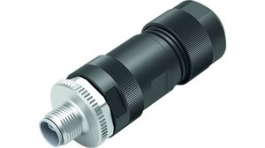 99 0639 29 05, M12 Cable Mount Plug, Straight, L-Coded, 4+FE, Screw, Binder