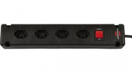 1150652314, Outlet Strip Bremounta 4x Type J (T13) - Type J (T12) Black 3m, Brennenstuhl