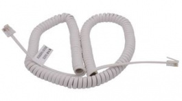 RND 765-00133, Telephone Cable, RJ10 Plug - RJ10 Plug, Coiled, 5m, White, RND Connect
