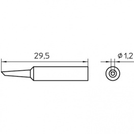 XNT 4, Soldering Tip Round shape beveled 45° 1.2 mm, Weller