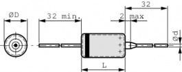 150D106X0020B2GE3, Танталовый конденсатор 10 uF 20 VDC, Vishay