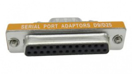 RND 205-00932, Mini D-Sub Adapter, 25-Pin Socket to 9-Pin Plug, Silver, RND Connect