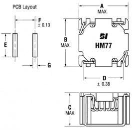 HM77-10003LFTR, Inductor, SMD 16.2 uH 2.7 A +-20%, BI Technologies