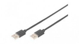 AK-300101-050-S, Cable USB-A Plug - USB-A Plug 5m Black, DIGITUS