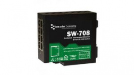 SW-708, Hardened Ethernet Switch, RJ45 Ports 8, 100Mbps, Unmanaged, BRAINBOXES