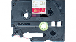 TZE-RW34, Label tape,Gold on Wine-Red,Ribbon,4 m, Brother