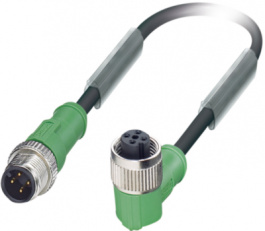 SAC-4P-M12MS/3,0-PUR/M12FR, Sensor cable M12 Plug M12 (90deg) Socket 3 m, Phoenix Contact