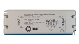 RND 500-00028, LED Driver, Triac Dimmable CV, 30W 1.25A 24V IP20, RND power