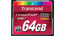 TS64GCF800, CompactFlash Card 64 GB, 120 MB/s, 40 MB/s, Transcend