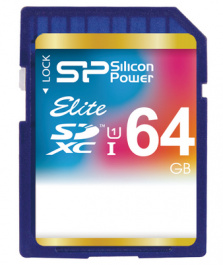 SP064GBSDXAU1V10, SD Card Elite UHS-1 Class 10 64 GB, Silicon Power