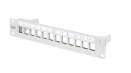 DN-91419, 12-Port Modular Patch Panel with Label Fields, 10", DIGITUS