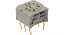 NDFR10P, Переключатель: кодирующий переключатель; Пол: 10; 0,1A/50ВDC, NKK Switches (NIKKAI, Nihon)
