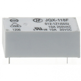 HF118F/012-1Z1, Реле: электромагнитное; SPDT; Uобмотки:12ВDC; 10A/250ВAC; 10А, HONGFA