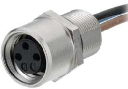 09 3390 00 04, Panel-mount socket, 768 series 4-pole M8, Binder