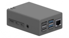 CBRPI4B-2U-DG, 2U Raspberry Pi 4B Enclosure 89.3x62.4x34mm Dark Grey Polystyrene, CamdenBoss