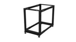 4POSTRACK15U, 4-Post Rack with Casters and Adjustable Depth, 15U, Steel, 544kg, Black, StarTech.com