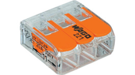 221-413, 221 Series Compact Lever Action Splicing Connector 1 x 3,, Wago