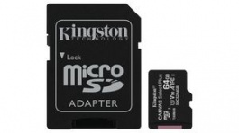 SDCS2/64GB, MicroSDXC Card, 64GB, 100MB/s, 10MB/s, Kingston
