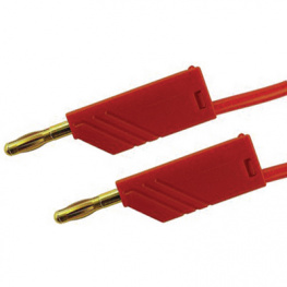 MLN 100/2.5 AU ROT / RED, Test lead diam. 4 mm Red 100 cm 2.5 mm2 CAT I, SKS Kontakttechnik