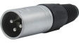 RND 205-00883 XLR Connector Silver Plug 3 Poles
