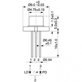 DL-4038-021, Laser diode 635 nm 10 mW, Sanyo