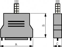 F-PHGR-1A, D-Sub metallized hood Poles 9, FCT