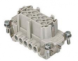 CNEF 10 TX, CNE, 10 poles + earth, female insert, with female contacts, silver plated, ILME