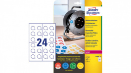 L7804-10, Inspection Plate, 10 sheets/240 labels diam. 30 mm, White, Zweckform