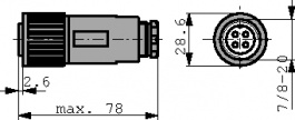 CM 06 EA 14S-2S, Cable box, 4-pin, Hirschmann
