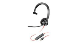 213928-01, Headset, Blackwire 3300, Mono, On-Ear, 20kHz, USB, Black, Poly