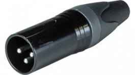 RND 205-00558, XLR connector Male 3 Soldering Black, RND Connect